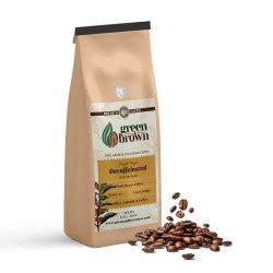 Decaffeinated Medium Roast Coffee 16 oz (454g) Whole Bean Colombian Coffee Green & Brown