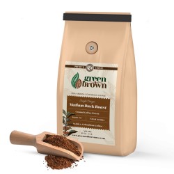 Medium Dark Roast Coffee 80 oz (5lbs) Ground Colombian Coffee Green & Brown