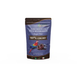 Dark Chocolate With Blueberries 60% Cacao Sugar Free 4 Oz (114g) Green & Brown