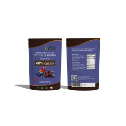 Dark Chocolate With Blueberries 60% Cacao Sugar Free 4 Oz (114g) Green & Brown