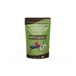 Dark Chocolate With Raisins 60% Cacao Sugar Free 4 Oz (114g) Green & Brown
