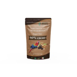 Dark Chocolate With Almonds 60% Cacao Sugar Free 4 Oz (114g) Green & Brown