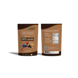 Dark Chocolate With Almonds 60% Cacao Sugar Free 4 Oz (114g) Green & Brown