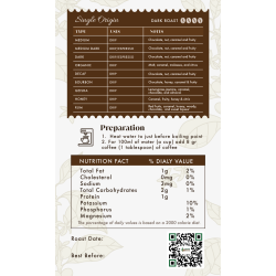 Dark Roast Coffee 16 oz (454g) Whole Bean Colombian Coffee Green & Brown